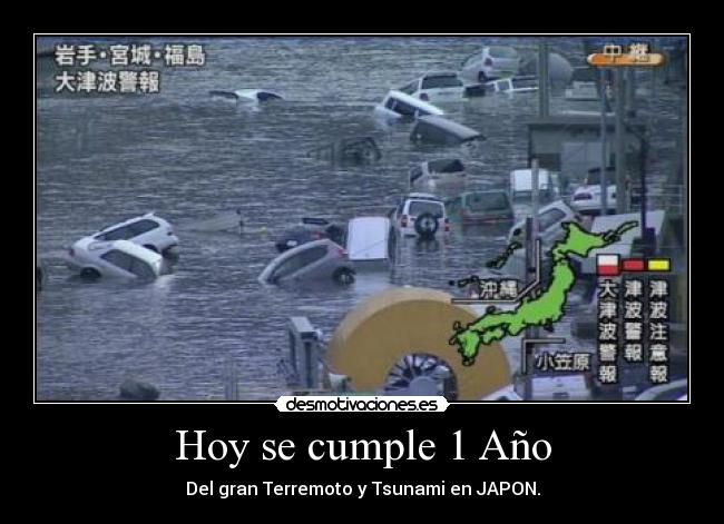 Hoy se cumple 1 Año - Del gran Terremoto y Tsunami en JAPON.