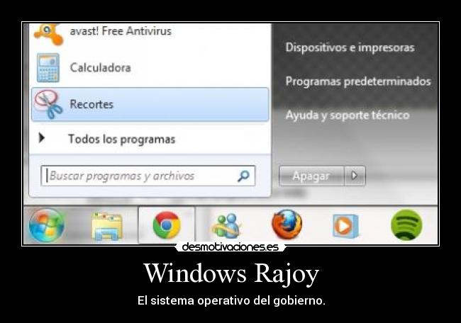Windows Rajoy - El sistema operativo del gobierno.