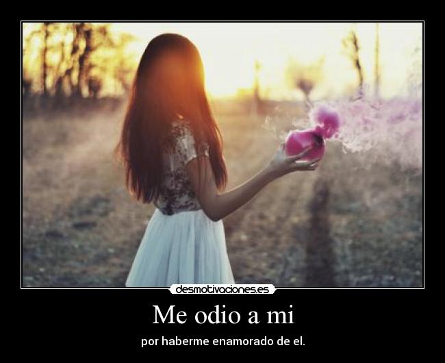 Me odio a mi - por haberme enamorado de el.