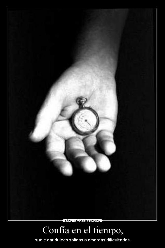 Confía en el tiempo, - suele dar dulces salidas a amargas dificultades.
