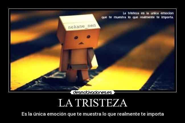 LA TRISTEZA - Es la única emoción que te muestra lo que realmente te importa