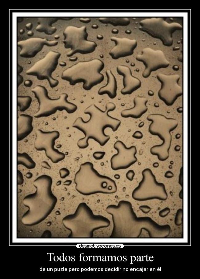 Todos formamos parte - de un puzle pero podemos decidir no encajar en él