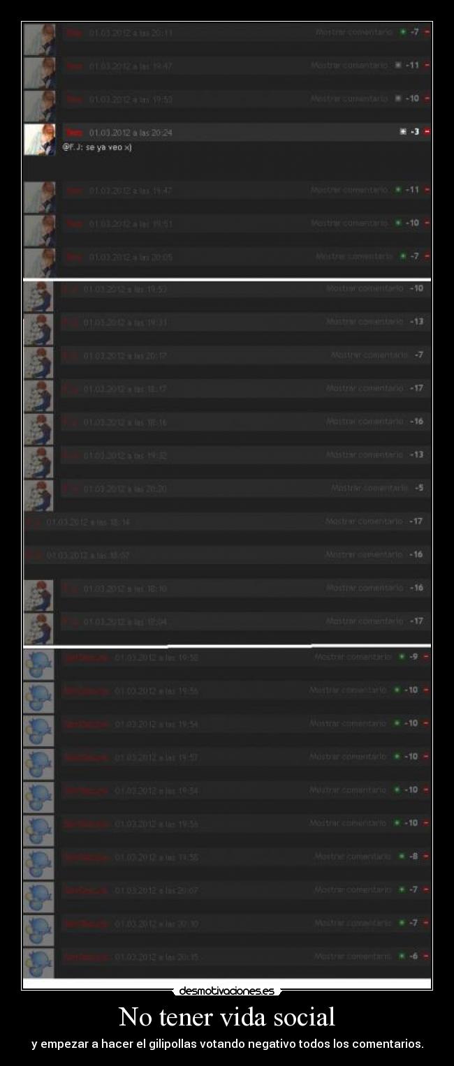 No tener vida social - 