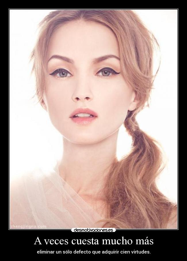 A veces cuesta mucho más - eliminar un sólo defecto que adquirir cien virtudes.