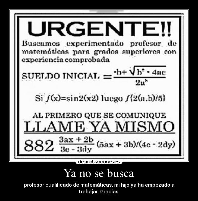Ya no se busca - 