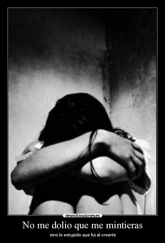 No me dolio que me mintieras - sino lo estupido que fui al creerte