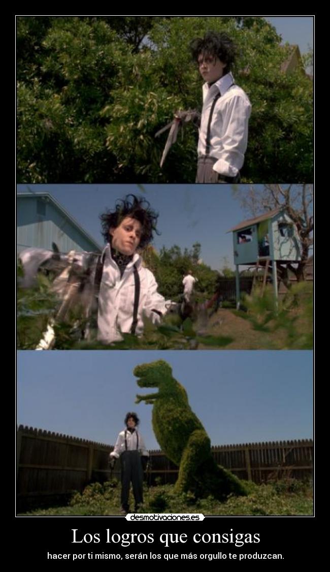Los logros que consigas - hacer por ti mismo, serán los que más orgullo te produzcan.