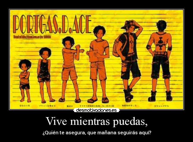 Vive mientras puedas, -