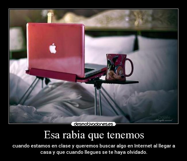 Esa rabia que tenemos - cuando estamos en clase y queremos buscar algo en Internet al llegar a
casa y que cuando llegues se te haya olvidado.