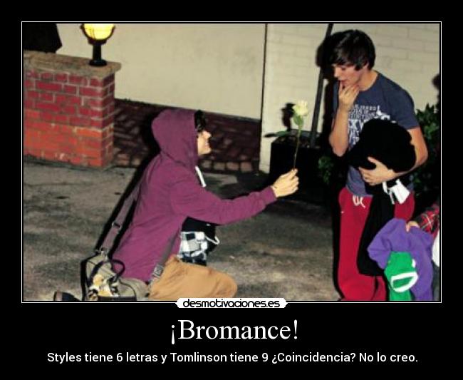 ¡Bromance! - Styles tiene 6 letras y Tomlinson tiene 9 ¿Coincidencia? No lo creo.