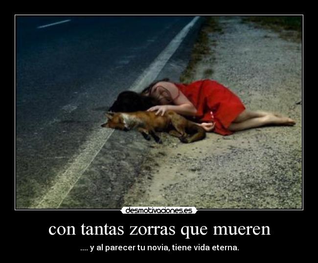 con tantas zorras que mueren - .... y al parecer tu novia, tiene vida eterna.