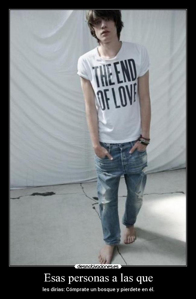 Esas personas a las que - les dirías: Cómprate un bosque y pierdete en él.