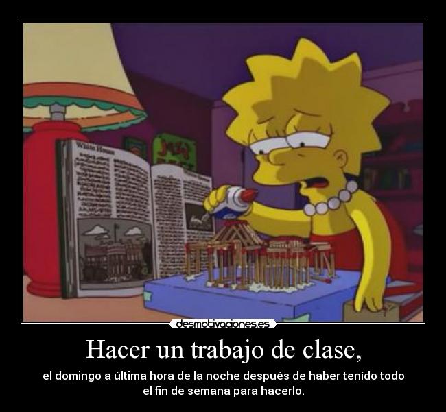 Hacer un trabajo de clase, - 
