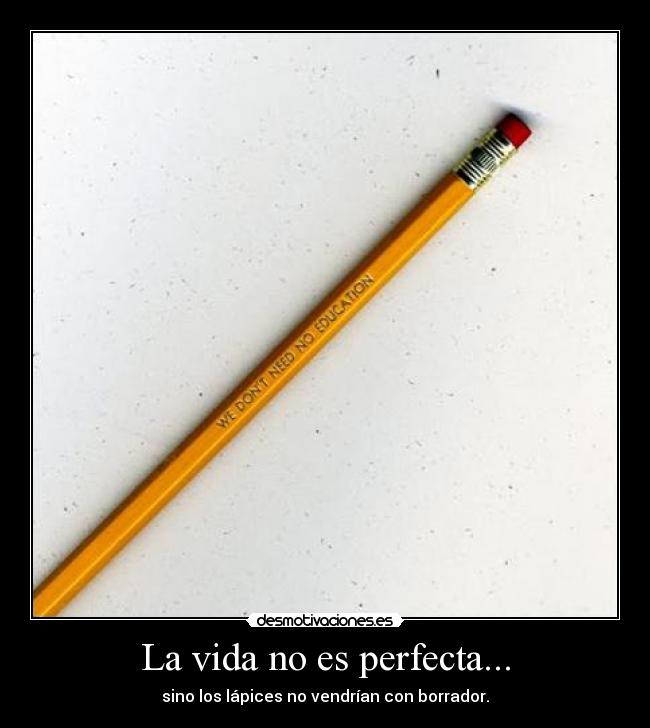 carteles vida perfecta lapices desmotivaciones