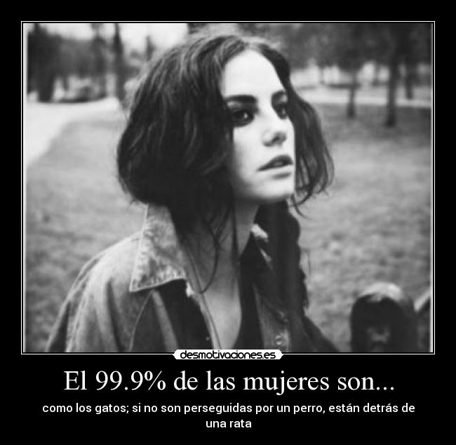 El 99.9% de las mujeres son... - como los gatos; si no son perseguidas por un perro, están detrás de una rata