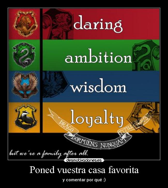 carteles casa ravenclaw slytherin gryffindor hufflepuff desmotivaciones