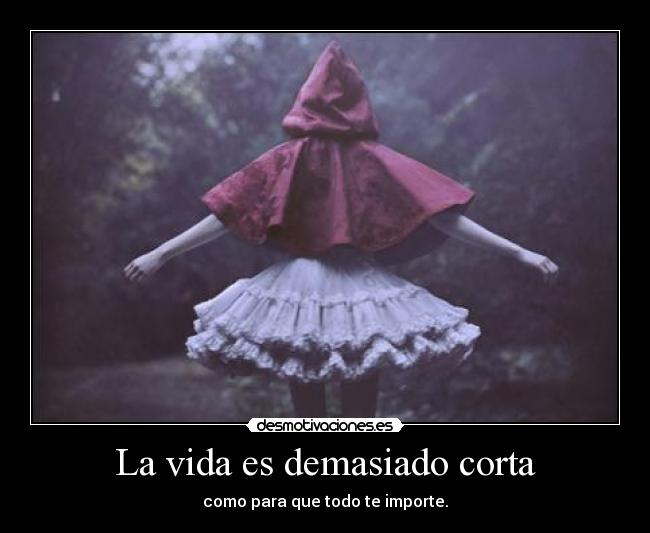 La vida es demasiado corta -