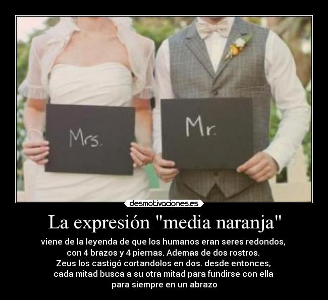 La expresión media naranja -