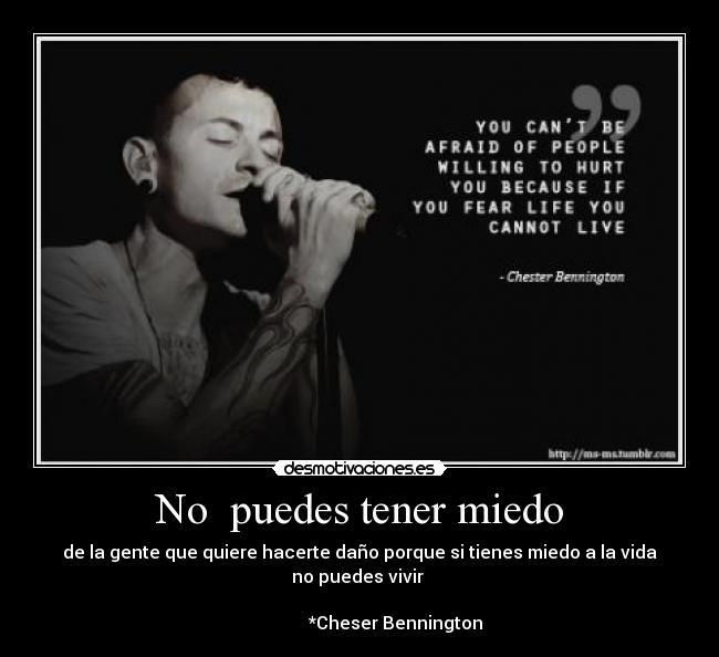 No puedes tener miedo -