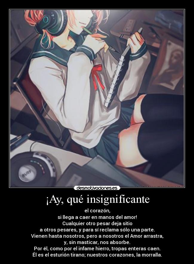 ¡Ay, qué insignificante -