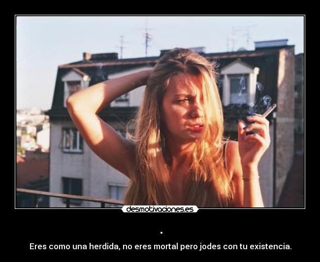 . - Eres como una herdida, no eres mortal pero jodes con tu existencia.