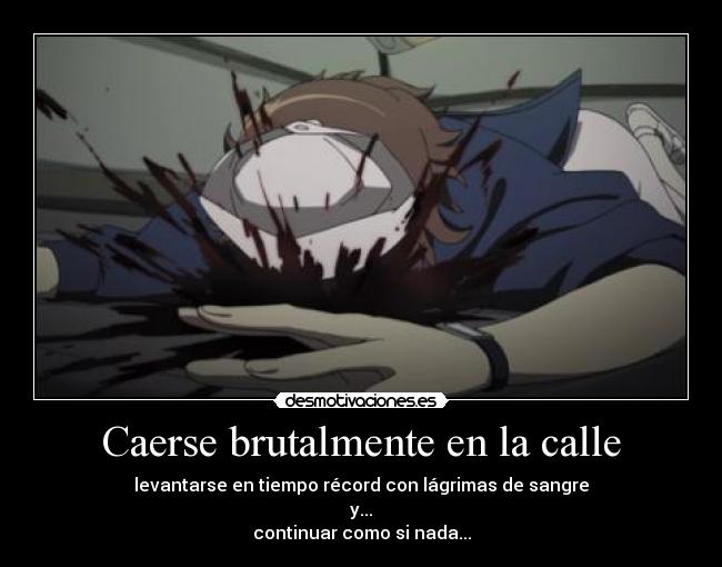 Caerse brutalmente en la calle - 