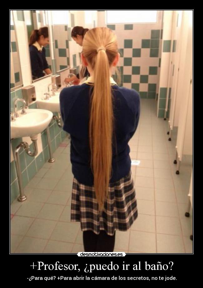 +Profesor, ¿puedo ir al baño? - -¿Para qué? +Para abrir la cámara de los secretos, no te jode.