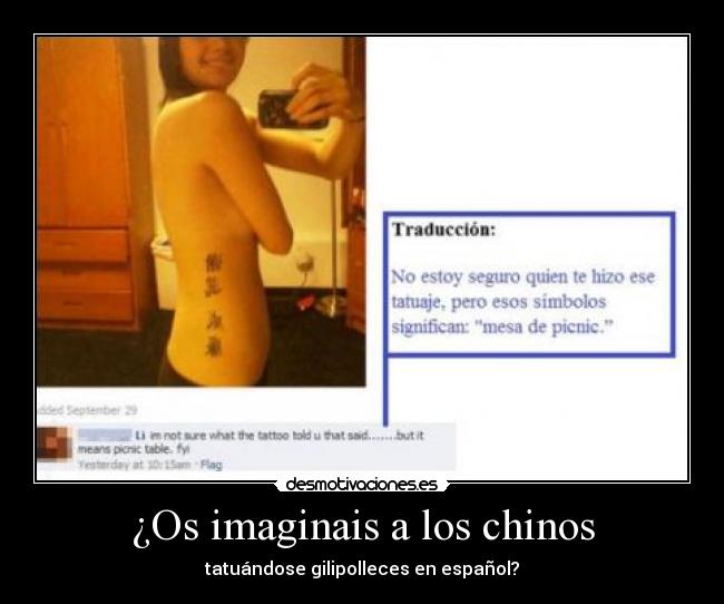 ¿Os imaginais a los chinos - tatuándose gilipolleces en español?