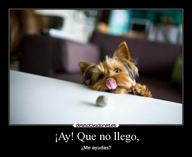 ¡Ay! Que no llego, -