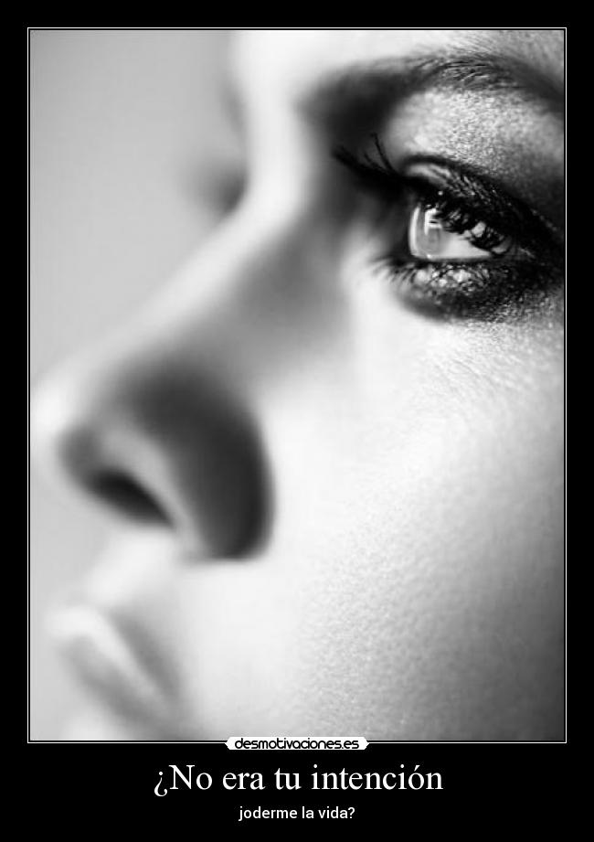 ¿No era tu intención - joderme la vida?