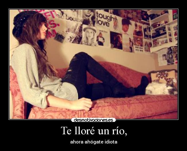 Te lloré un río, - ahora ahógate idiota