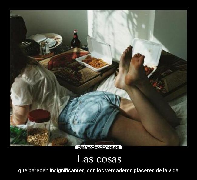 Las cosas - que parecen insignificantes, son los verdaderos placeres de la vida.