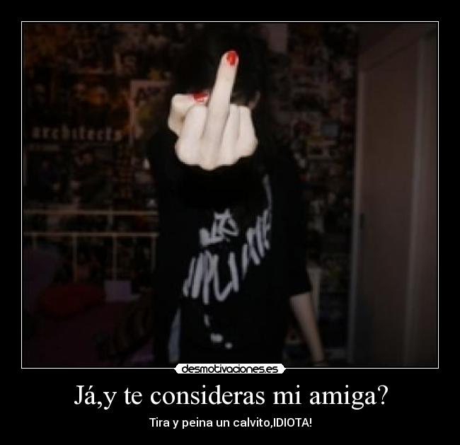 Já,y te consideras mi amiga? - Tira y peina un calvito,IDIOTA!