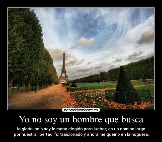 Yo no soy un hombre que busca -