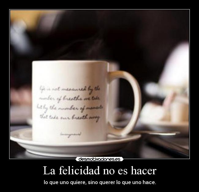 La felicidad no es hacer - 
