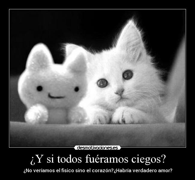 ¿Y si todos fuéramos ciegos? - ¿No veríamos el fisico sino el corazón?¿Habría verdadero amor?