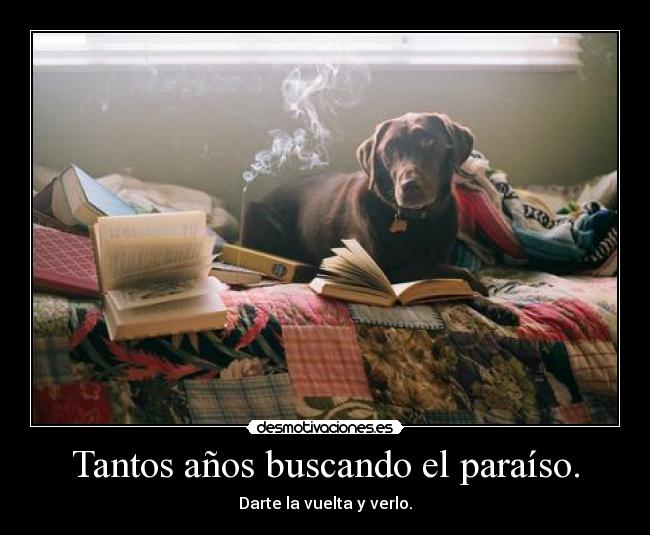 Tantos años buscando el paraíso. -