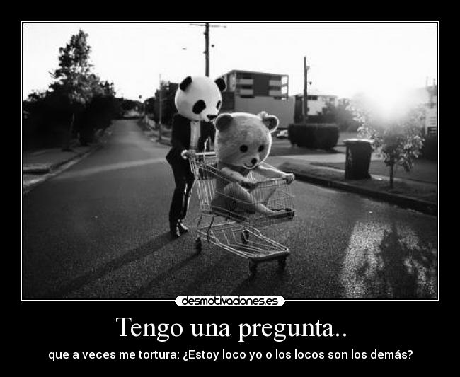 Tengo una pregunta.. - que a veces me tortura: ¿Estoy loco yo o los locos son los demás?