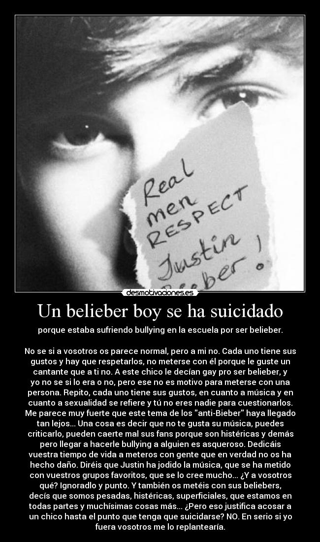 Un belieber boy se ha suicidado - 