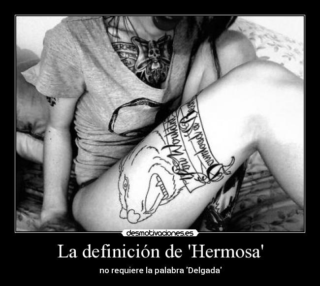 La definición de Hermosa - no requiere la palabra Delgada