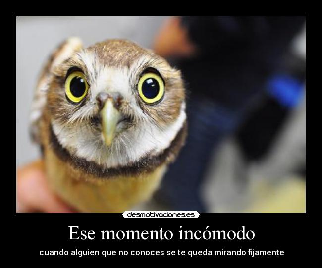 Ese momento incómodo - cuando alguien que no conoces se te queda mirando fijamente