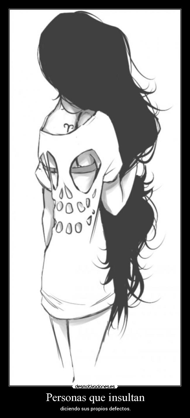 Personas que insultan - diciendo sus propios defectos.