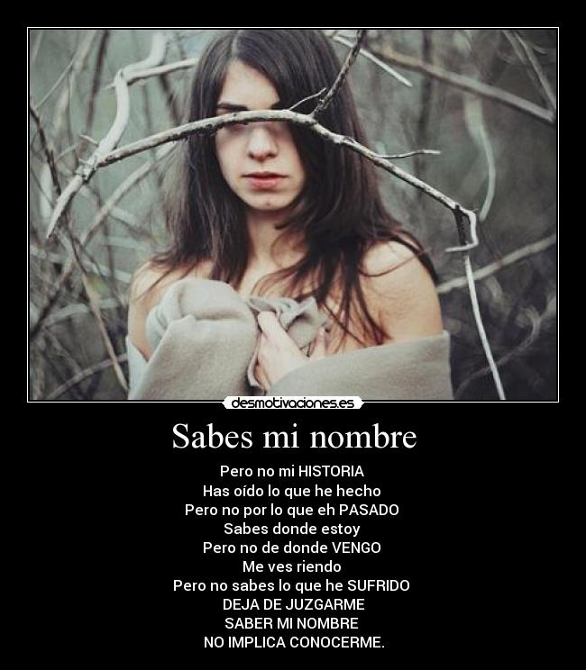 Sabes mi nombre -