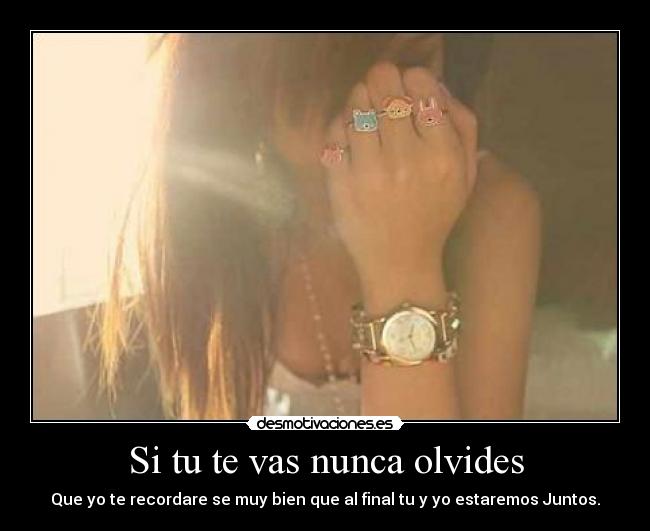 Si tu te vas nunca olvides - 