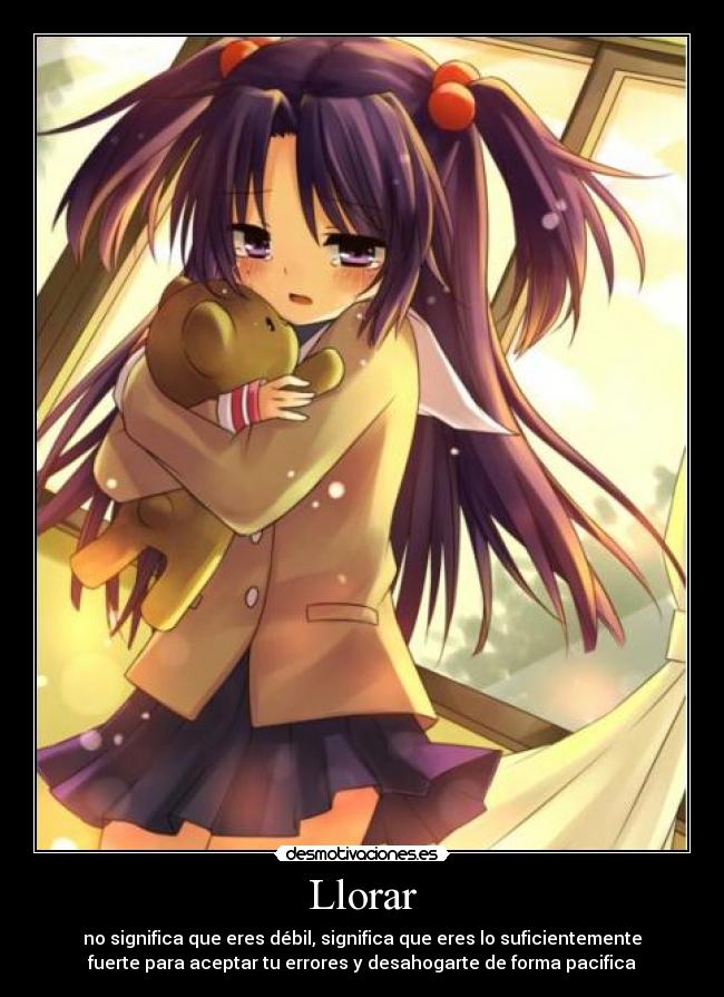 carteles llorar anime manga otaku kawaii moe clannad kotomi intruders nigatsu harukaze desmotivaciones