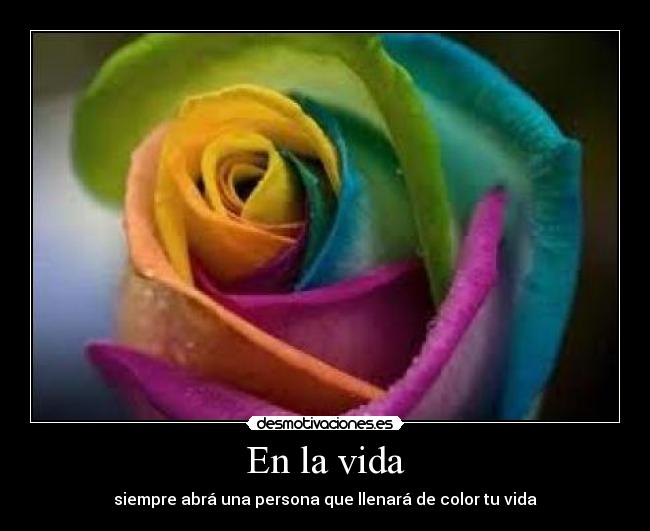 En la vida - siempre abrá una persona que llenará de color tu vida
