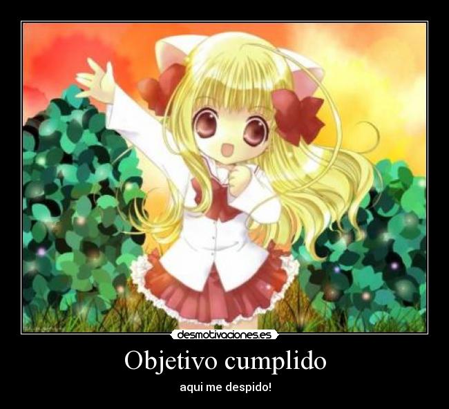 Objetivo cumplido - aqui me despido!