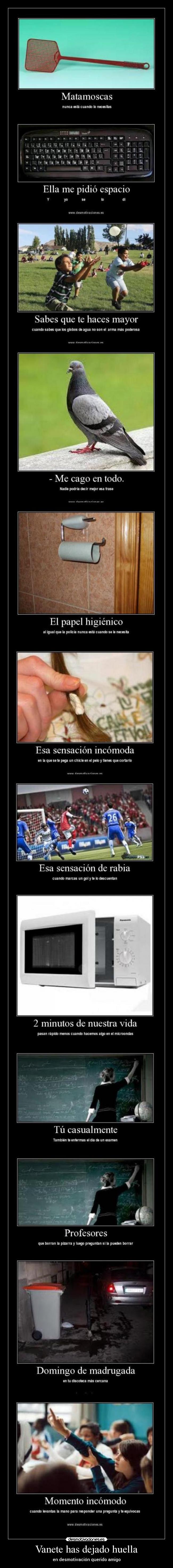 Vanete has dejado huella - en desmotivación querido amigo