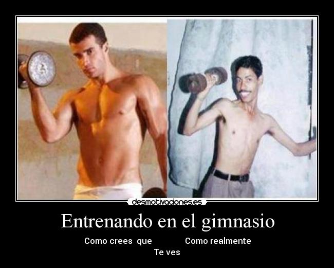 Entrenando en el gimnasio - Como crees  que                Como realmente
Te ves