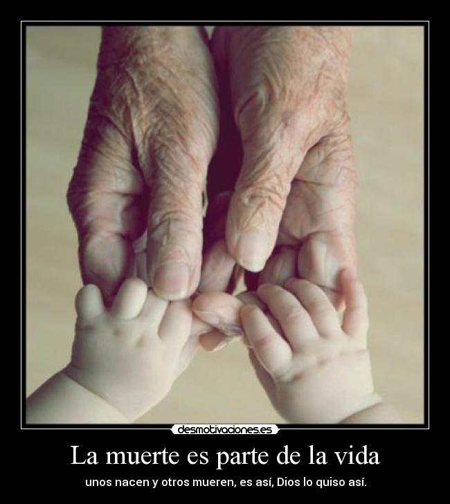 La muerte es parte de la vida - unos nacen y otros mueren, es así, Dios lo quiso así.